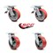 Service Caster 6 Inch Red Poly on Steel Caster Set with Roller Bearing 2 Total Lock Brake SCC SCC-TTL30S620-PUR-RS-2-S-2 - alternate 4